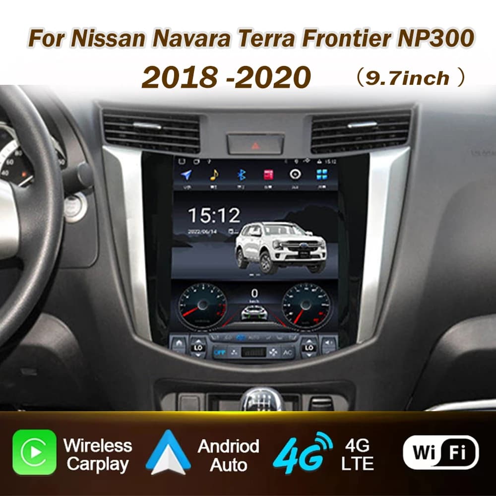 Lettore per auto autoradio da 9,7 pollici per Nissan Navara Terra Frontier NP300 2018 -2020 Stereo No 2din DVD Video Navigazione Carplay DSP