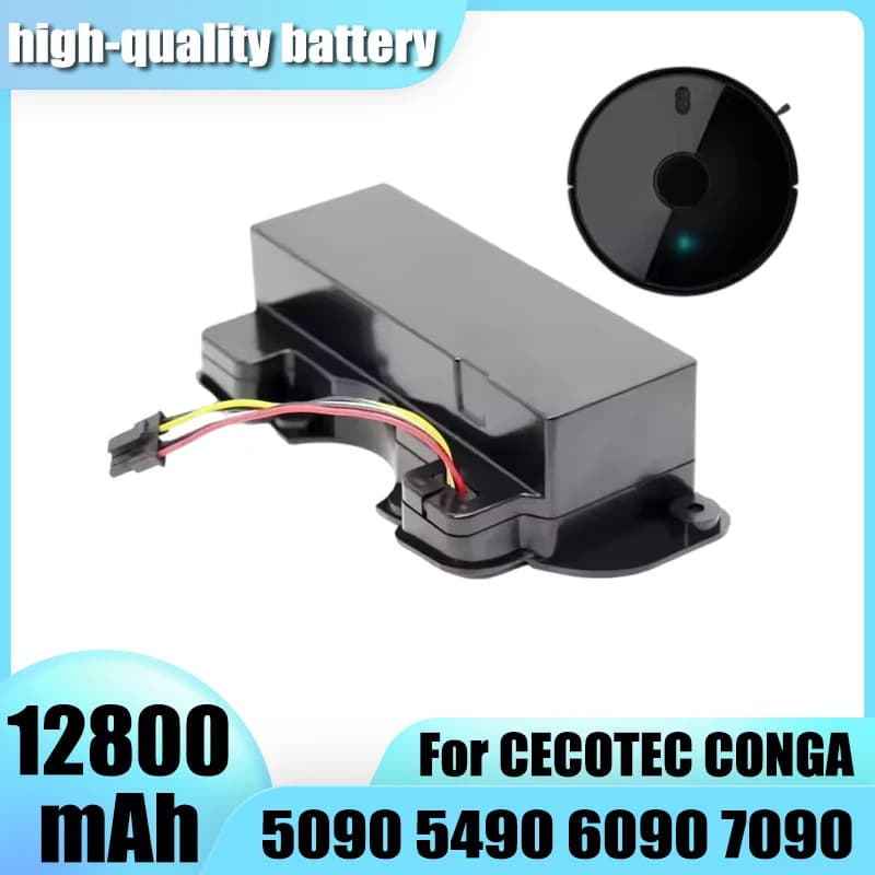 14.4V 12800mAh, for CECOTEC CONGA 5090 5490 6090 7090 robot vacuum cleaner battery replacement backup battery