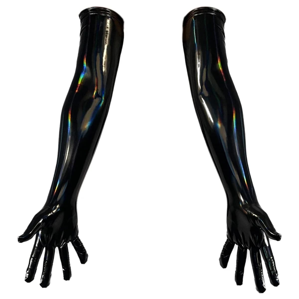 Guanti da ballo da discoteca in ecopelle PU da donna sexy Guanti lunghi skinny lucidi lucidi Guanti fetish in lattice Accessori per feste cosplay