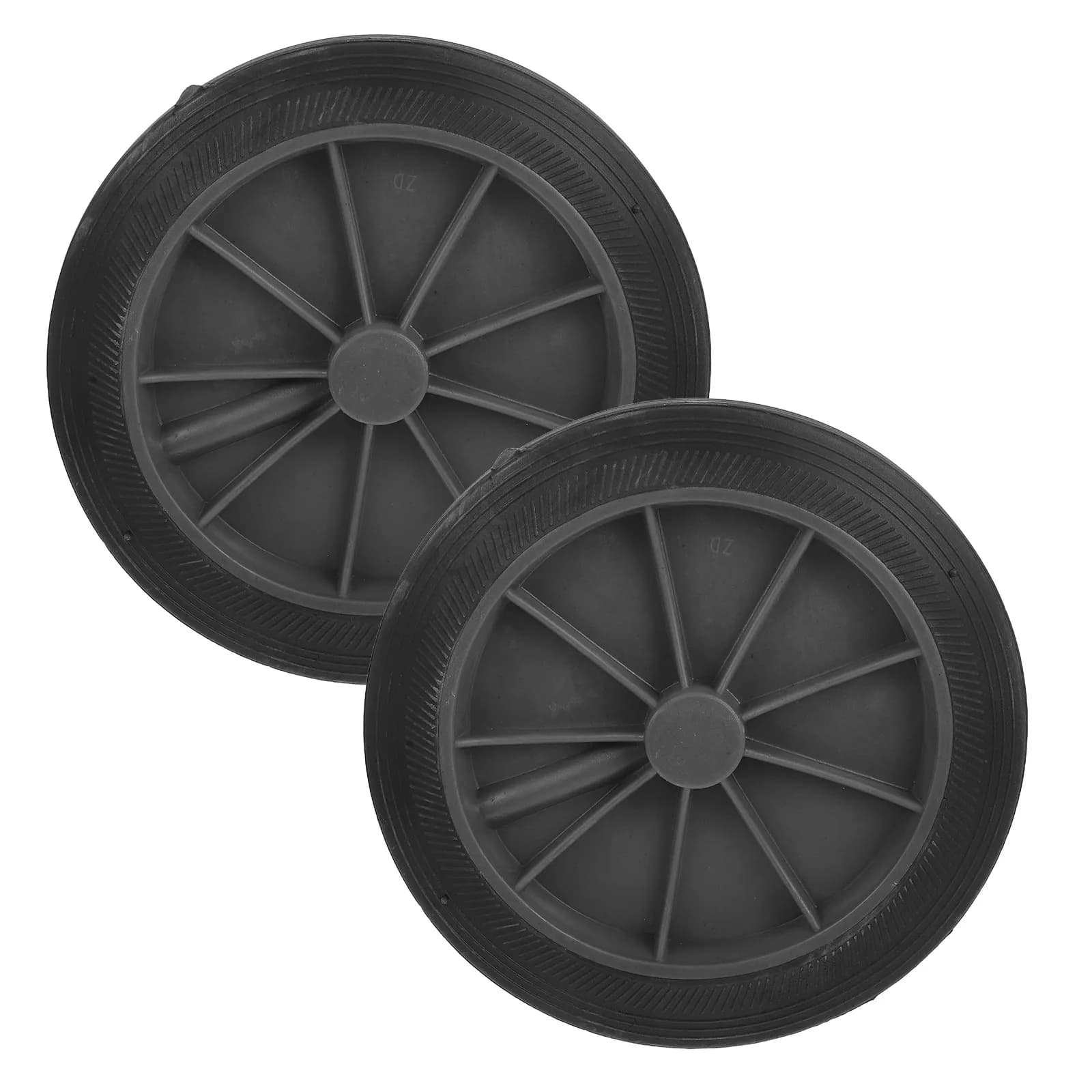 2Pcs Rubber Trash Can Wheels PU Heavy Duty Replacement for Outdoor Large Bin Garbage Wastebasket Parts Wheels for Trash Can