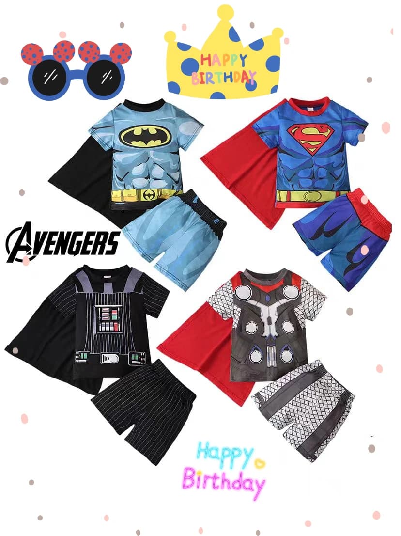 New Avengers Superhero Costume for Kids Spiderman Iron Man Cotton Pijama Full Boy Long Sleeved Set Christmas Dresses