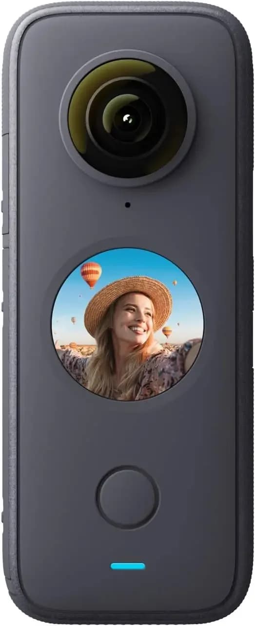 Videocamera d'Azione Impermeabile, 5.7K 360°, Stabilizzazione, Schermo Touch, Editing AI, Streaming Live, Webcam, Controllo Vocale