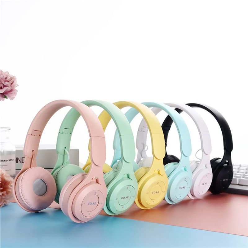 Y08 Wireless Bluetooth Headphone Macaron Headphones Stereo Headband with Microphone Gamer Girl Gift for Mobile Tablet