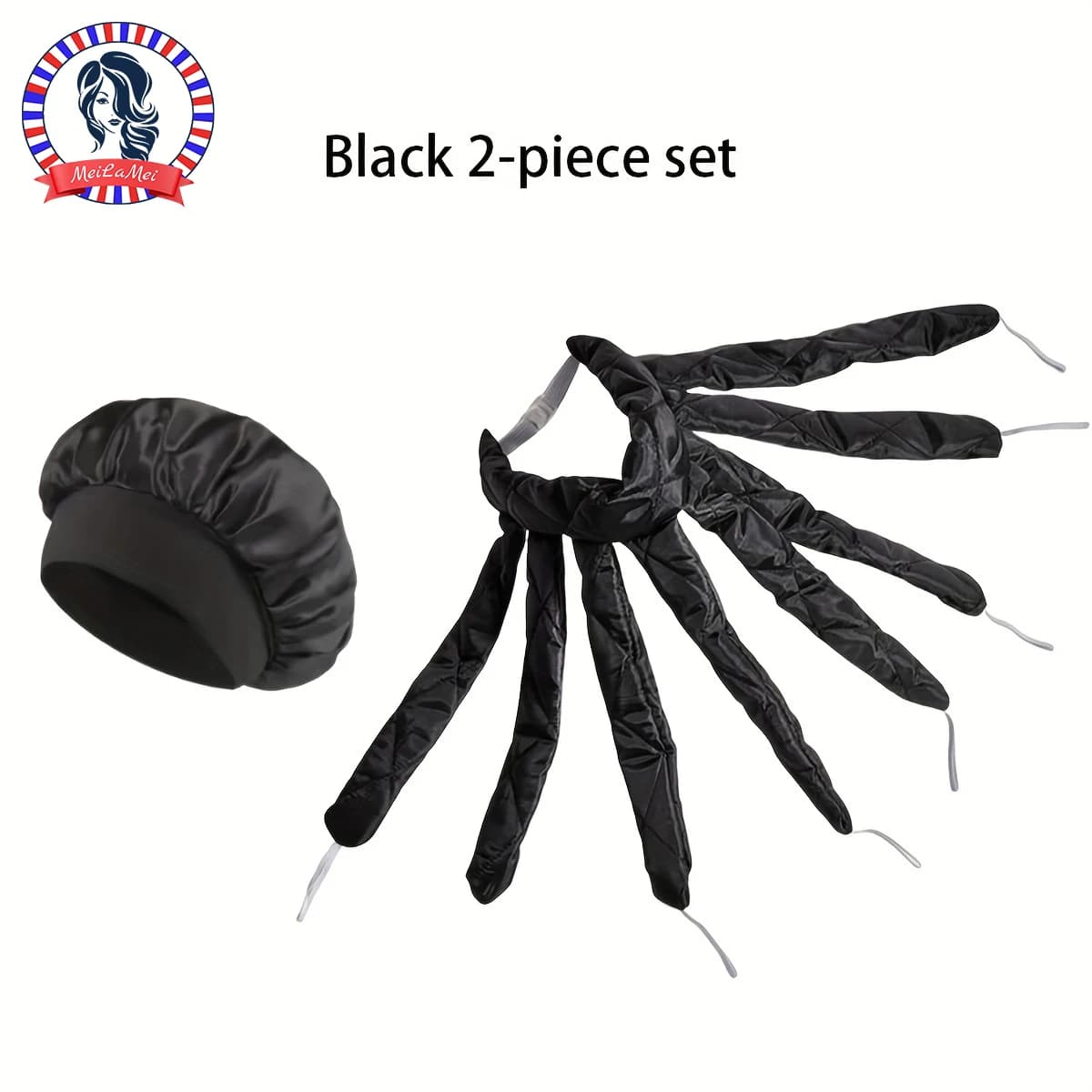 Set of hair bands for 2-piece octopus. The night cap doesn't damage your hair. Suitable for the night. Non-thermal curling rolls Waves and curls