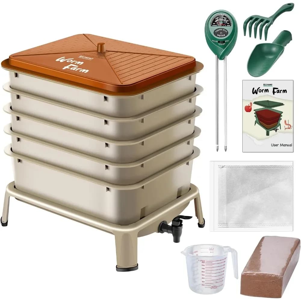 Composter a 5 ripiani da 53QT con kit di avviamento per rifiuti alimentari interni/esterni