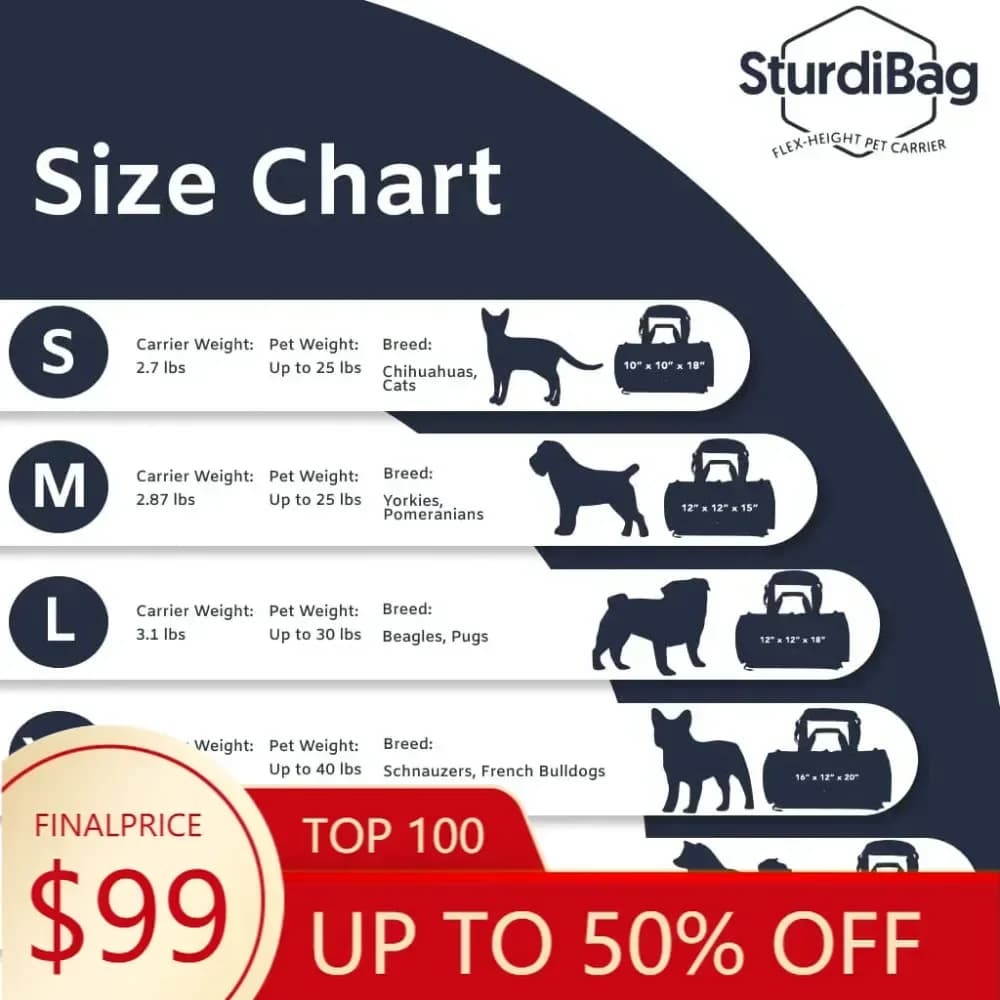 XMSJSturdiBag XL: Trasportino per animali domestici morbido e regolabile in altezza con clip di sicurezza e attacchi per cinture di sicurezza - Earthy Tan