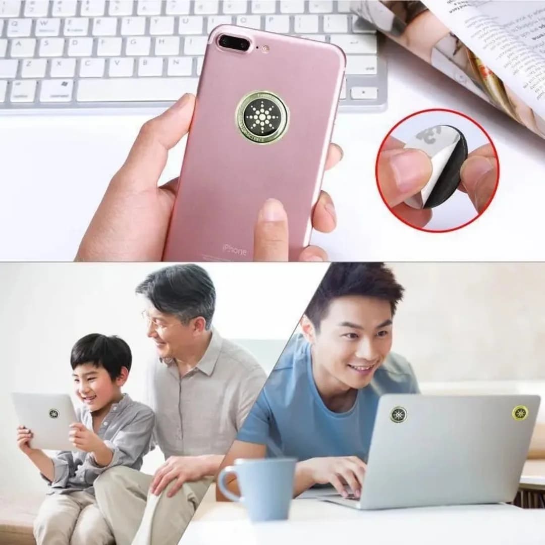 6 Pcs Emf Blocker for Cell Phone,Radiation Blocker for Cell Phone,Emf Stickers,A Practical Gift for Tech Lovers for Smart Phones/Tablets/Laptops Electronic Devices Blockers(Gold)