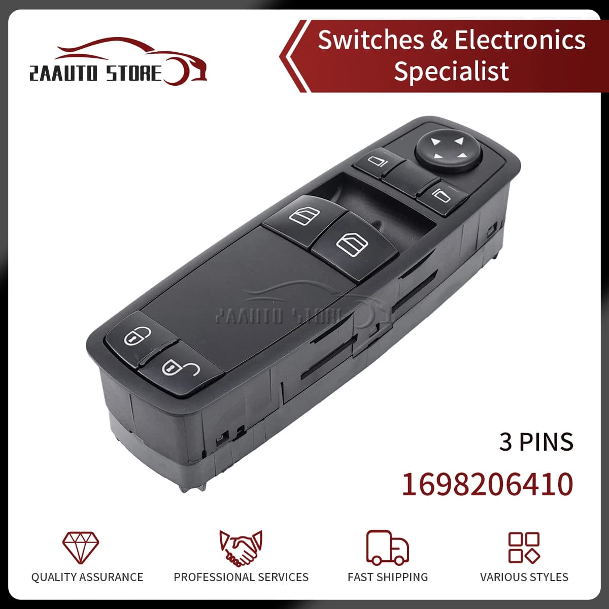 Pannello principale dell'interruttore dell'alzacristallo elettrico dell'automobile 1698206410 per Mercedes Benz A-Klasse W169 A150 A160 A170 B-Klasse W245 B150 B160