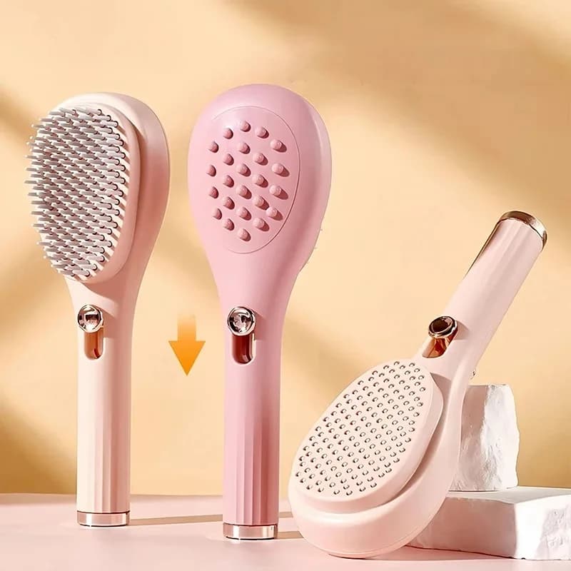 Pettine per massaggio portatile Spazzola per capelli autopulente Pettine per capelli telescopico Pettine per massaggio antistatico del cuoio capelluto per la cura della testa