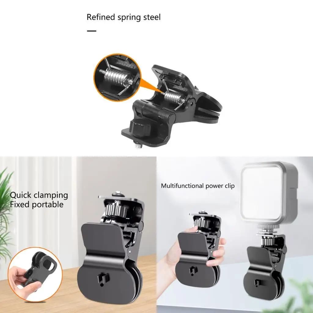 F42D Supporto per flash per fotocamera con clip regolabile per luce riempimento con supporto per flash per fotocamera con a
