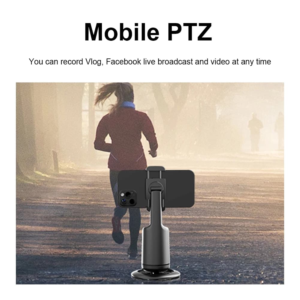 Tracciamento desktop intelligente Gimbal Follow-up Rotazione a 360 gradi Stabilizzatore cardanico per telefono Treppiede per selfie stick per registrazione video