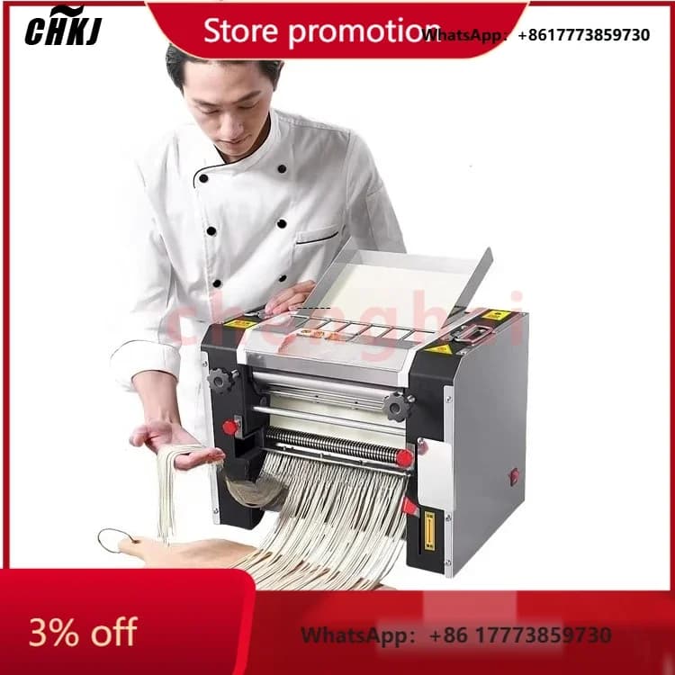 CHKJ for High-Power 2200W Commercial Desktop Noodle Press Machine Model 300 Dough Kneading Cutter Pasta Ramen Making Machine