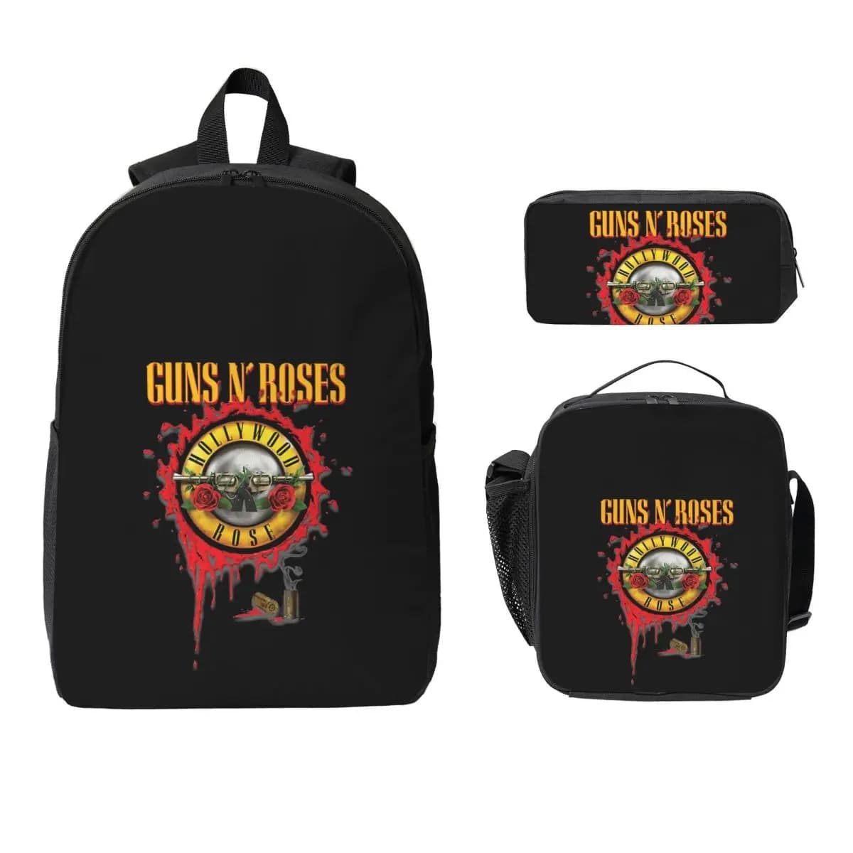 Guns N Roses Lightsaber Merch Zaino Ragazzi Ragazze BookBag Borsa da scuola Borse a tracolla per laptop Borsa da pranzo isolata 3ps Astuccio