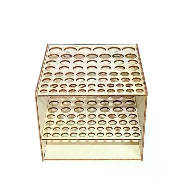 Set da 1 Organizzatore da Scrivania per Artisti a Doppio Strato con 67 Scomparti, Portapennelli in Legno, Porta Matite e Pennelli per Pittura, per Arte e Artigianato