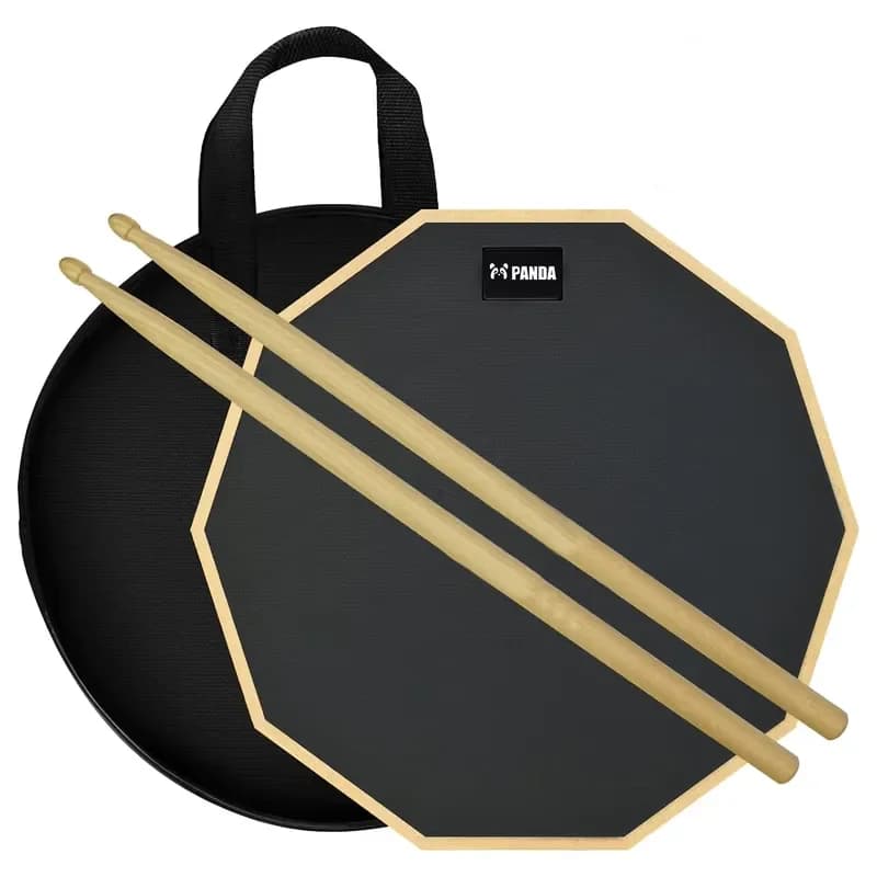 12 Inch Double Sided Silent Drum Pad Practice Set 2 Piece Silicone Drum Stick Wood Black Orange Red Quiet Training Tool for