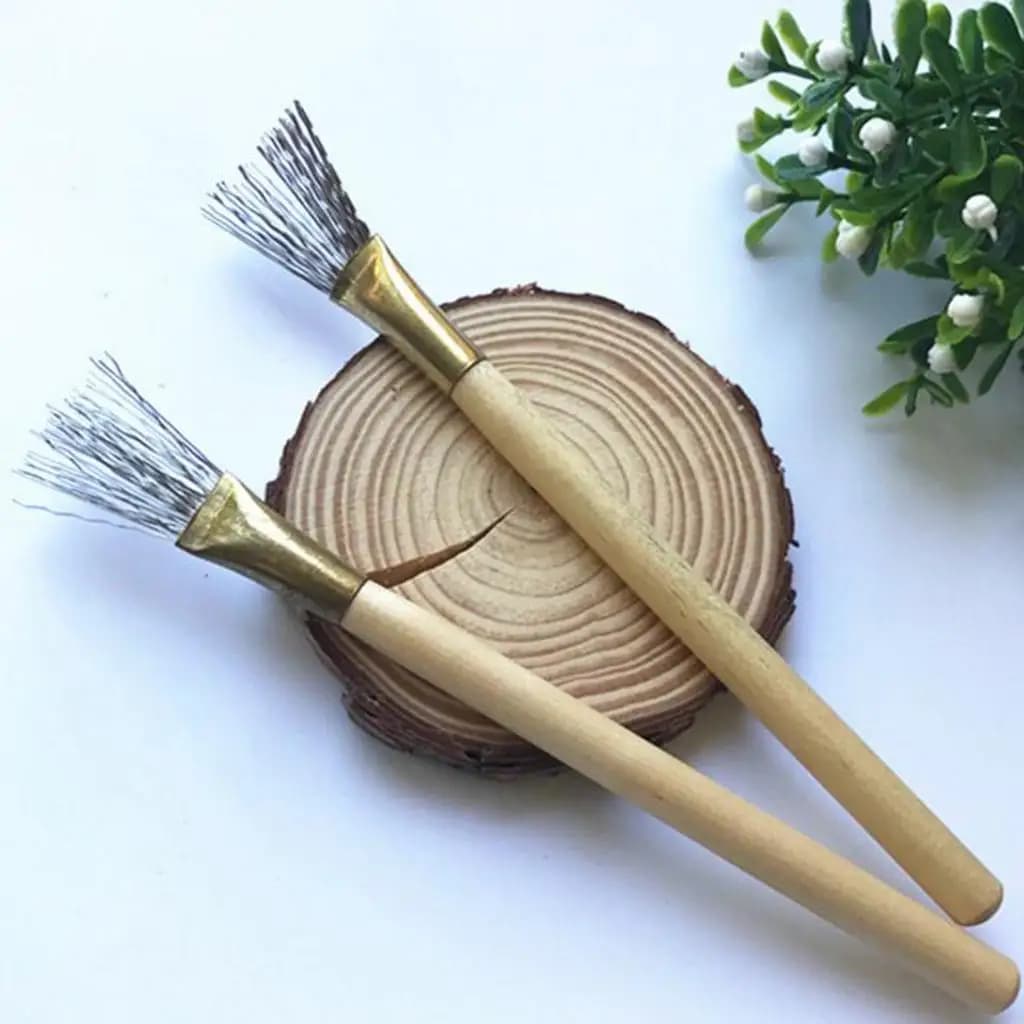 Spazzola in Legno per Argilla Polimerica, Strumenti per Ceramica e Modellazione di Terracotta