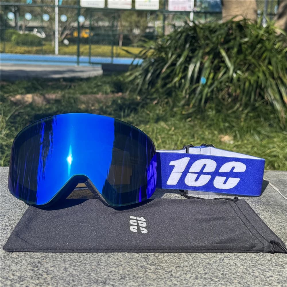 Occhiali da sci magnetici con borsa Lente polarizzata a doppio strato Sci antiappannamento UV400 Occhiali da snowboard Uomo Donna Occhiali da sci Occhiali