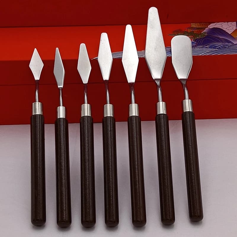 1/3/5/7PCS Watercolor Art Mixed Painting Oil Scratch Set Stainless Steel Wood Earn Paint Pigment Mixing knife Hand Tool