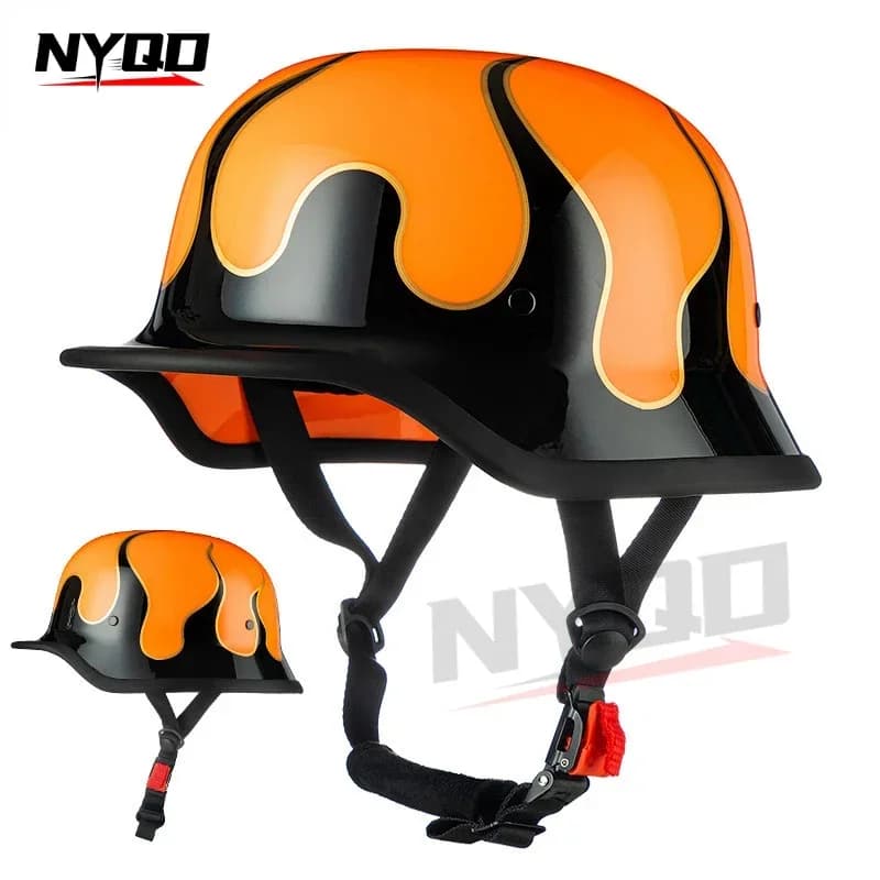 Casco moto maschio estate soldato casco Retro Cruise mezzo casco auto elettrica locomotiva femminile quattro stagioni polline tedesco