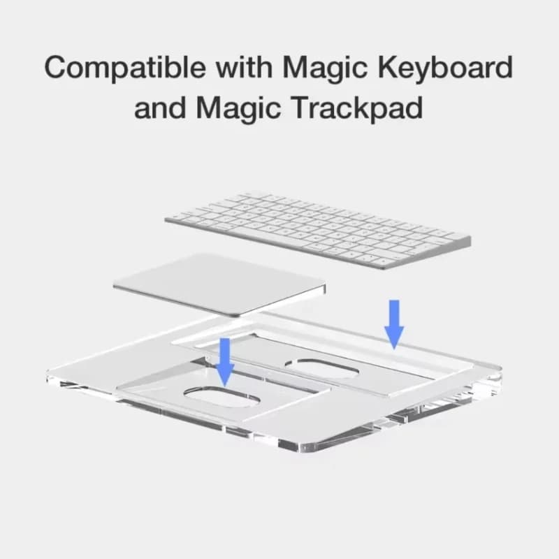 Nuovo poggiapolsi per Mac Magic Trackpad 2 3 Base tastiera Touch ID Stazione di supporto in acrilico numerico Staffa per pad in cristallo trasparente
