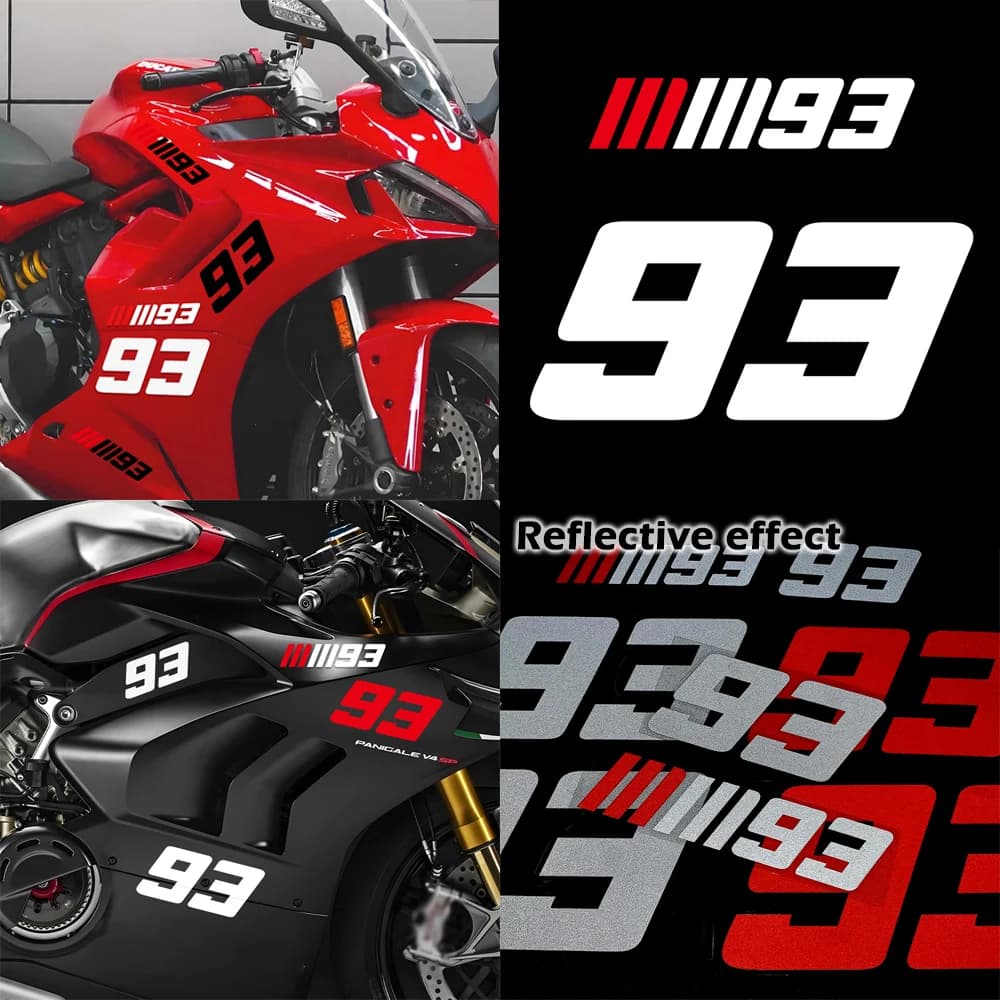 N. 93 Accessori Moto Adesivi In Vinile Adesivo Motocross Moto Riflettente Casco Decalcomanie per KTM Z900 Honda CB650R PCX