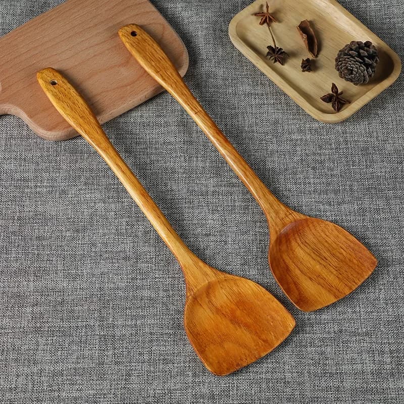 Wood Spatula Turners Non-stick Pancake Kitchen Panel Tools Mixing Support Kitchen Tools Dinner Wok Pale Supplies