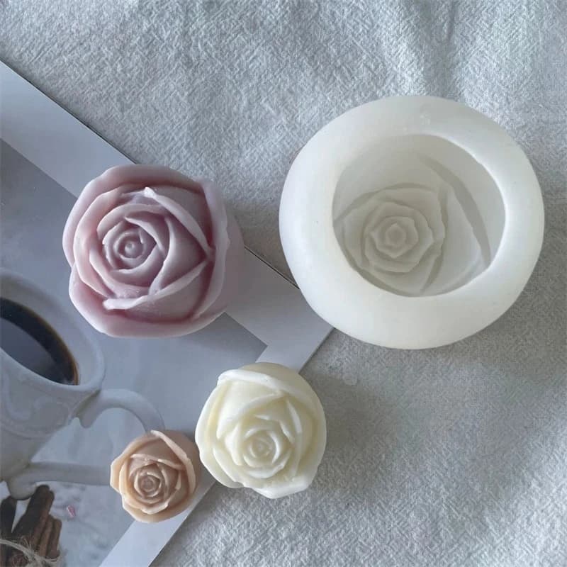 2 pieces 3D silicone mold in pink shape, for cakes, chocolate, DIY cooking tools, rose-shaped candles for Valentine's Day