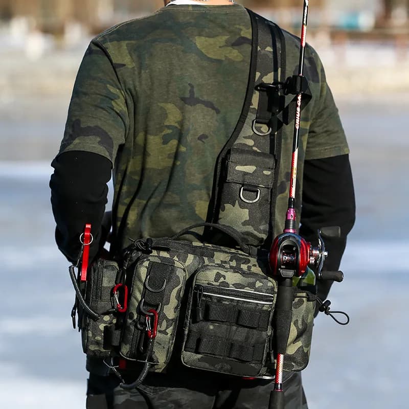 Fishing Backpack Molle Bag for Equipment Bag to store tools Flying Fish Backpack with Candle Shoulder Bag Fanny Pack