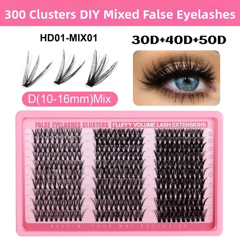 Nuove Ciglia Finte Effetto Naturale Stile Wispy, Volume 3D, Ciuffetti Voluminosi e Soffici per Miglioramento del Trucco