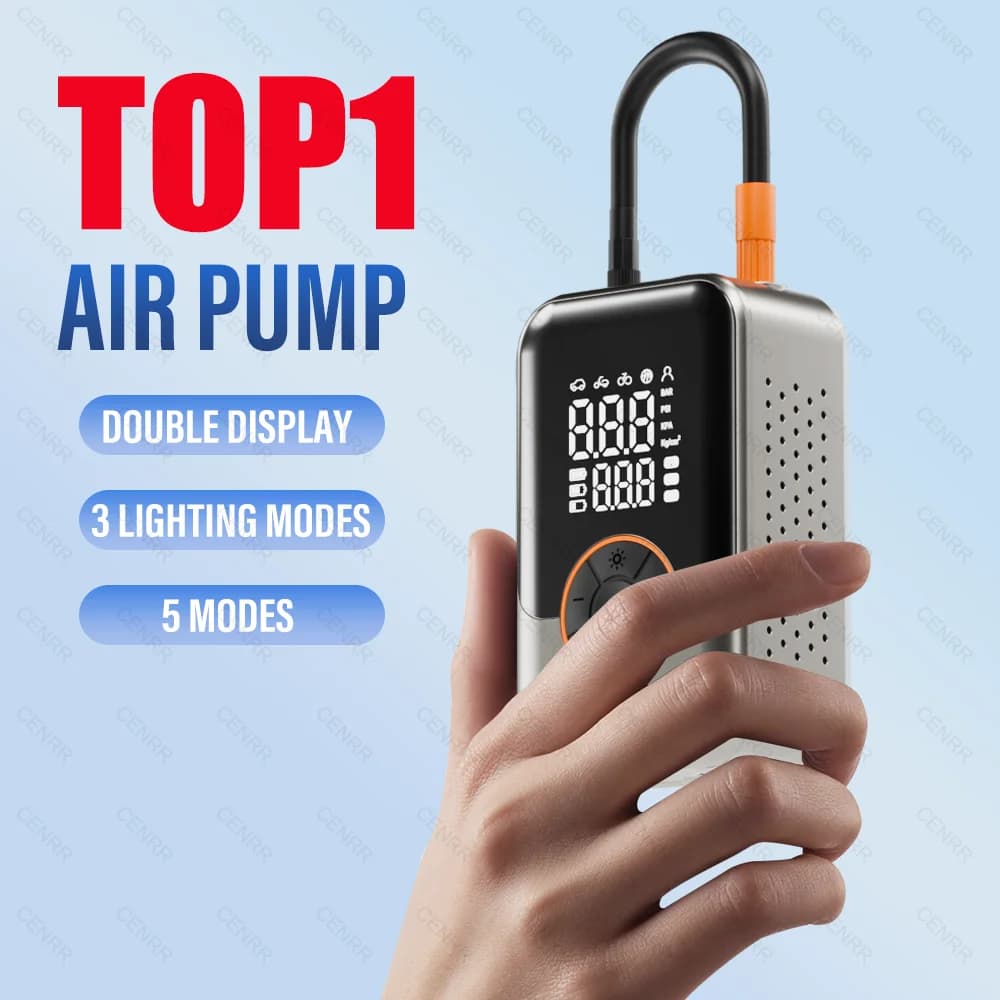 Gonfiatore per pneumatici portatile Pompa d'aria wireless per auto Iniettore d'aria elettrico Display LCD Compressore d'aria per palla per pneumatici per moto per auto da bici