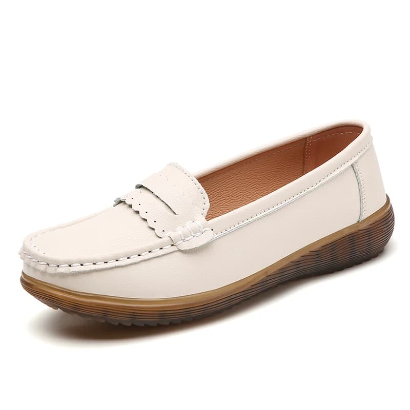 Nuove scarpe da donna in vera pelle 100%, mocassini, scarpe sportive casual, scarpe vulcanizzate alla moda con rialzo interno.