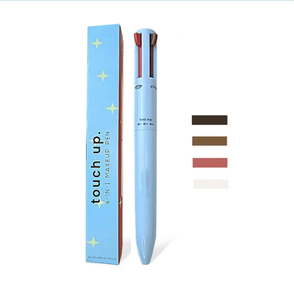 Makeup Pen 4 in 1 Long Silk Effect Duration, Easy to Apply: Pennarello Tattoo, Matita Sopracciglia, Matita Labbra