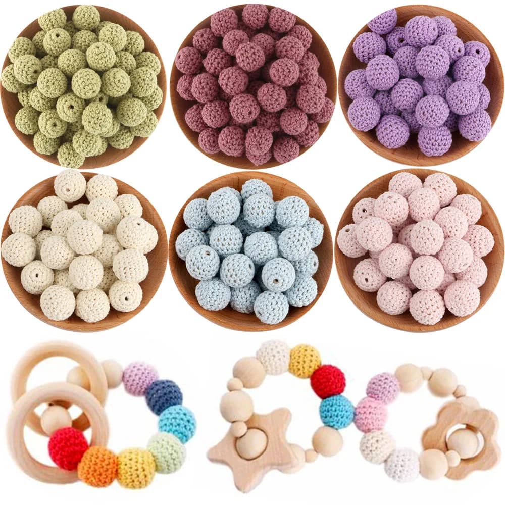 15pcs/Lot 16/20mm Round Knitted Yarn Ball Beads For Jewelry DIY Bracelet Necklace Earrings Backpack Charm Handmade Accessories