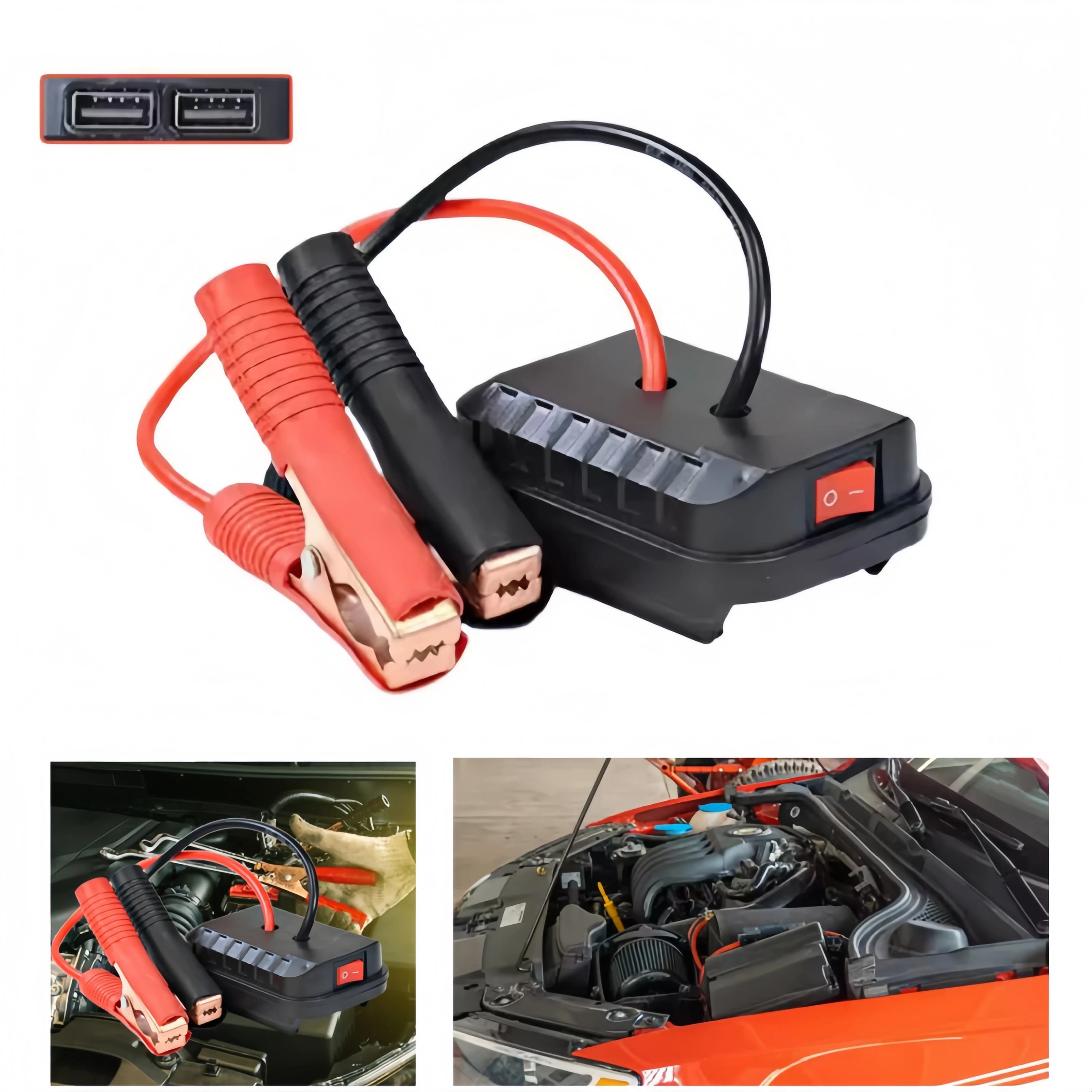 Avviatore di Emergenza per Auto Compatibile con Batterie al Litio Makita, Kit Portatile con Convertitore e Caricabatterie per Veicoli