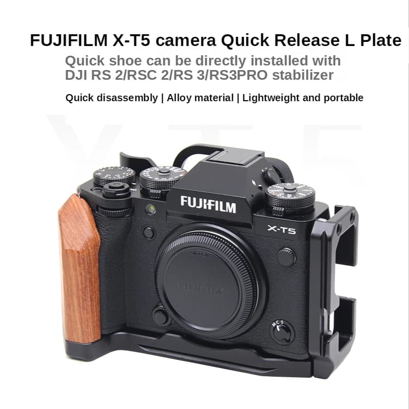 M-REMOTE fujifilm XT5 Supporto per staffa piastra a sgancio rapido L Impugnatura per fotocamera con impugnatura FUJI XT5 per testa treppiede Arca Swiss