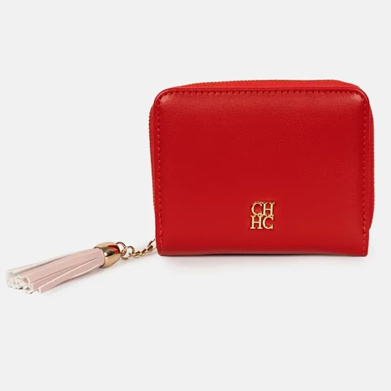 CH Small Zipper Wallet Simple Fashionable Daily Commuter Tassel Decoration Womens Short Coin Purse