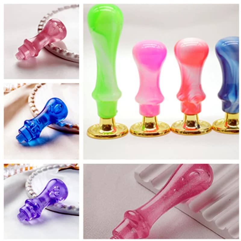 Manico per timbro trasparente a bolle Supporto per sigillare cera lungo trasparente per la creazione di cartoline Decorazione per scrapbooking Forniture artigianali in carta