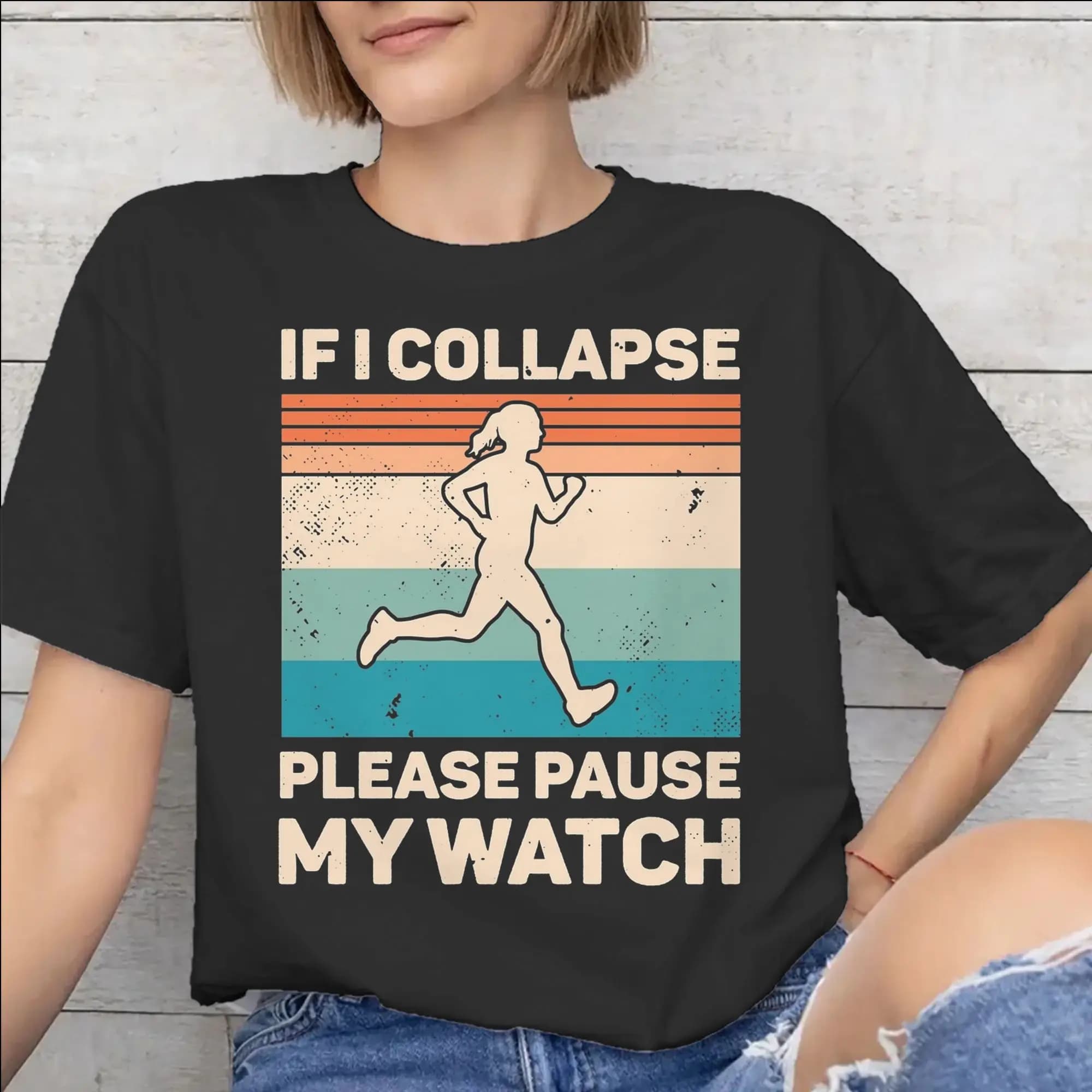 Maglietta If I Collapse Pause My Watch per uomo e donna, nuove magliette in cotone