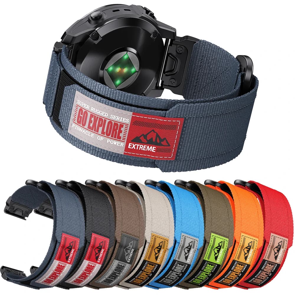 QuickFit 22mm 26mm cinturino in nylon intrecciato cinturino per Garmin Fenix 8 7 7X 6 6X 5X Plus/Epix Pro Gen 2 47mm 51mm/Tactix 7/Enduro 3