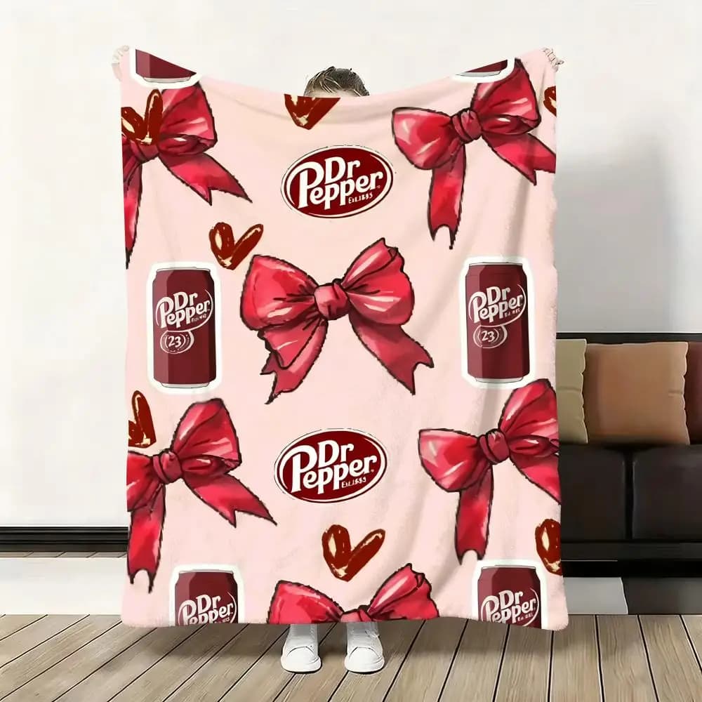 Cherry Drink D-Dr P-Pepper Throw Flannel Fluffy Soft Blanket Warm Skin-Friendly Throw for Sofa Bed Office Nap Winter