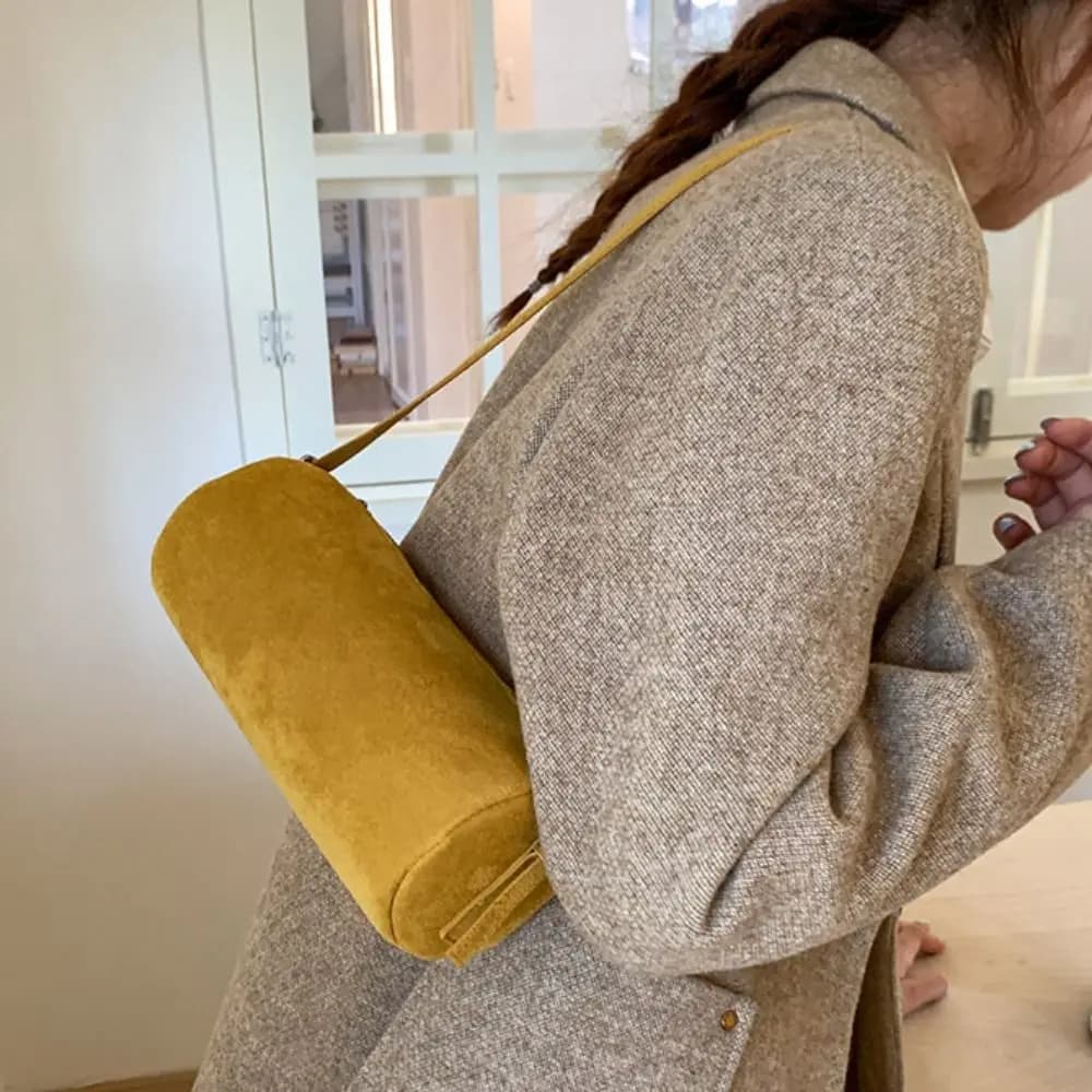 Shoulder Bag Suede Pillow Handbag Large Capacity Handbag Slouchy Hobo Bags Korean Style Candy Color Solid Color Tote Bag Travel