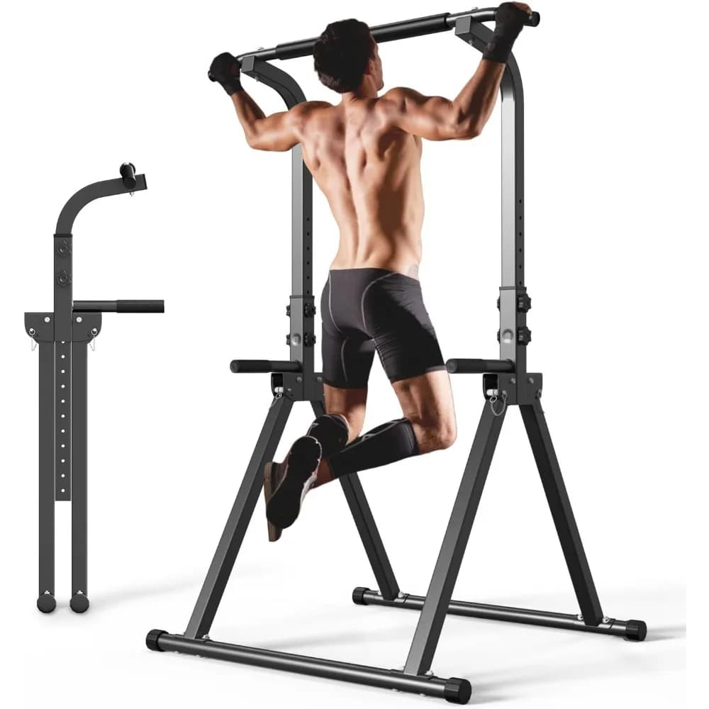 Foldable Traction Bar Home Gym Strength Training Equipment With Independent Multifunction Tower