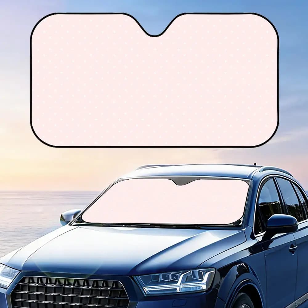 Parasole per Auto con Motivo a Pois, Copertura per Parabrezza, Protezione UV, Isolamento Termico Riflettente in Alluminio, Riutilizzabile