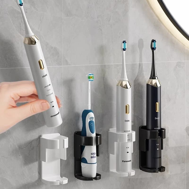 Wall Toothbrush holder without punching Electric toothbrush holders Base for toothbrush Organizer space saving for bathroom