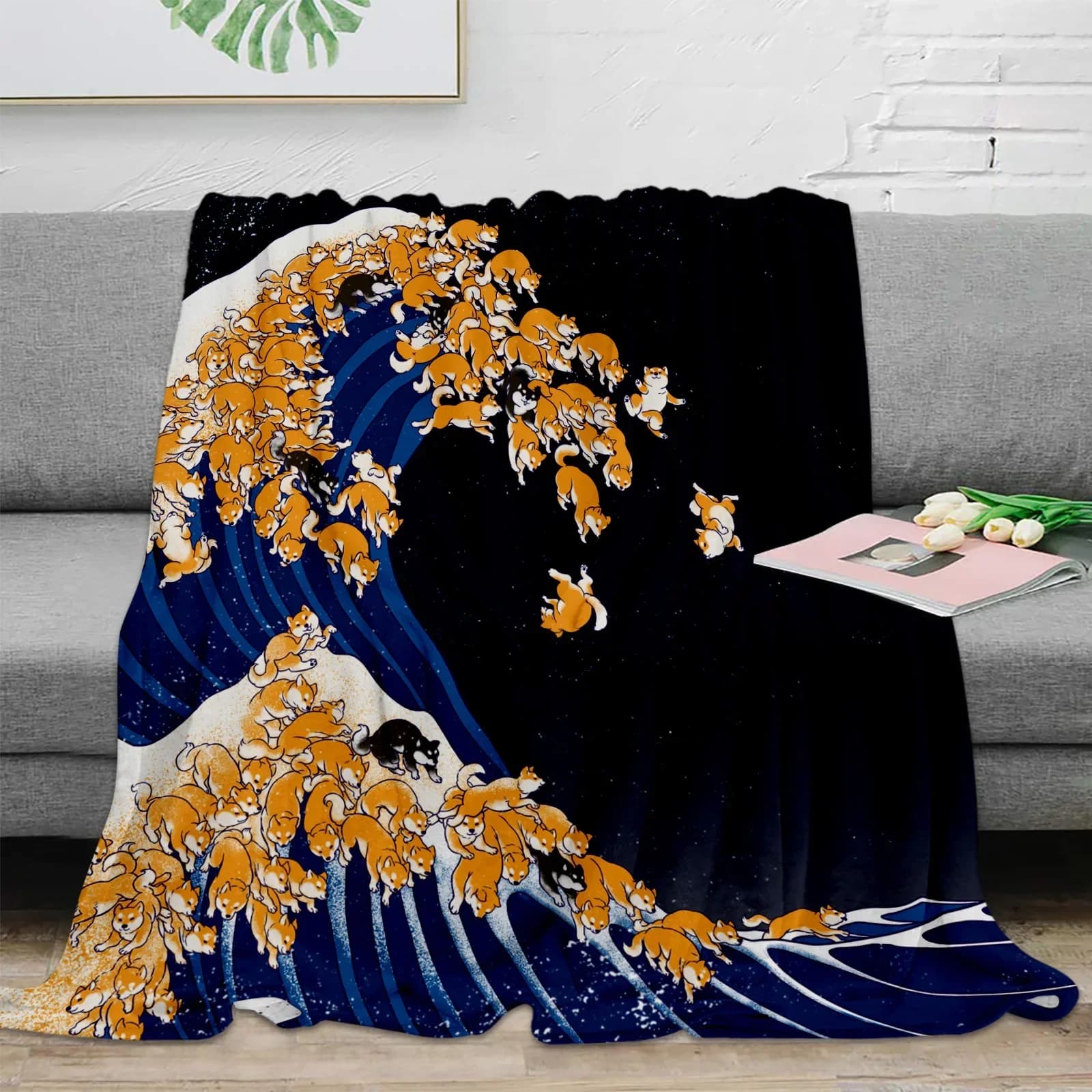 Shiba Inu coperta di flanella calda morbida coperta per divano lenzuolo invernale copriletto coperta da viaggio da campeggio