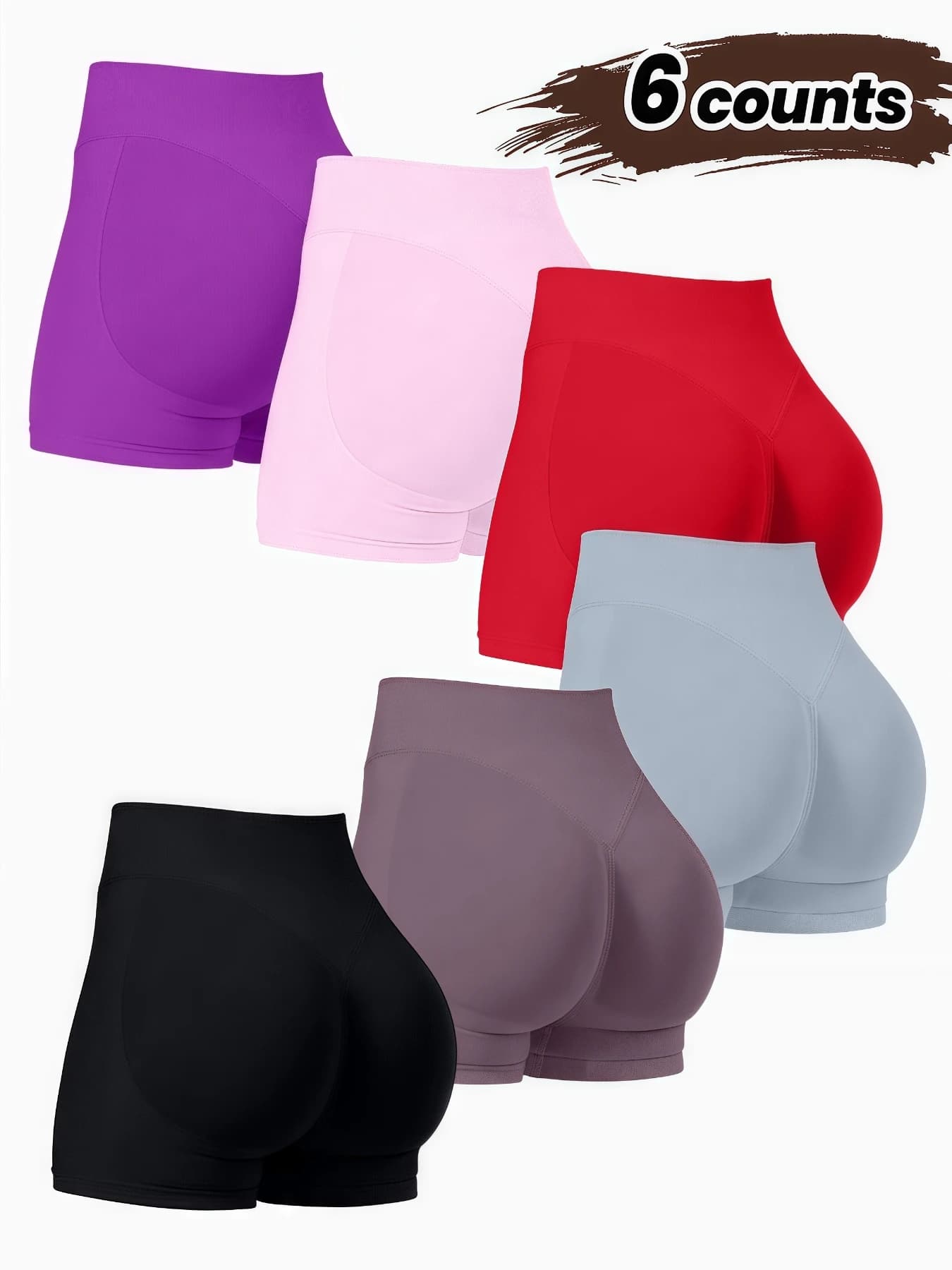 Soft women's fitness shorts in solid color cycling leggings full workout by jogging high waist yoga shorts