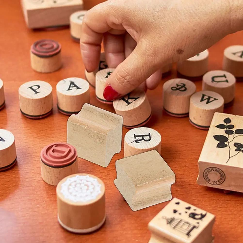 20 Pezzi Blocchi di Legno Grezzo Scanalati per Incisione, per Artigianato Fai-da-te, Scrapbooking, Timbri in Ceralacca, Stile Vintage