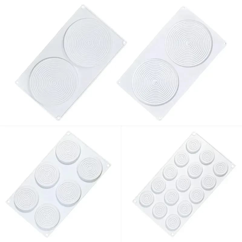 Stampo in Silicone a Spirale con 2/6/15 Fori, Stampi 3D per Torte, Mousse, Gelati, Cioccolato, Pasticceria, Teglia per Dessert Artistici