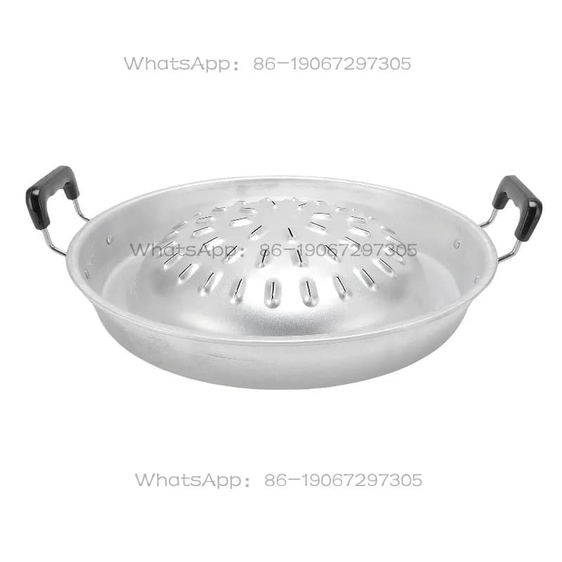 2 in 1 Non Stick Even Heating Aluminum Hot Pot Grill Charcoal Pan for Indoor Outdoor