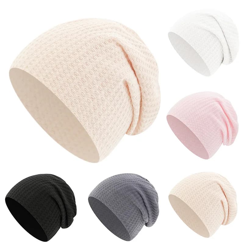 Cappellino per Neonati a Doppio Strato in Maglia, Berretto Primaverile Tinta Unita per Bambini e Bambine, Accessori Semplici per Neonati 0-6 Mesi